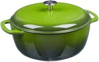 AmazonBasics Enameled Cast Iron Covered Dutch Oven, 4.3-Quart, Green