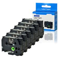 SuperInk 6 Pack Compatible for Brother P-Touch STE Label Tape STe-151 ST-151 STe151 ST151 Black on Clear Mobile Stencil Tape for Brother P-Touch Printer PT-P900W PT-E500 PT-D600 (1"x 9.8'',24mm x3m)