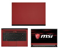 Decalrus - Protective Decal for MSI GS65 Stealth Thin 8RF (15.6" Screen) Laptop RED Carbon Fiber Skin case Cover wrap CFmsiGS65stealthTHINRed
