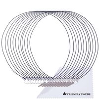 The Friendly Swede (TM) Bundle of 12 Long 15" Detachable Elastic Tether Strings / Lanyards for Stylus Pens - Microfiber Cloth & Retail Packaging