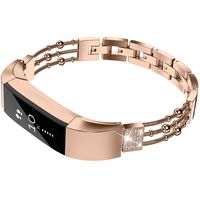 TOYOUTHS Compatible with Fitbit Alta Bands and Fitbit Alta hr Bands for Women, Bling Metal Adjustable Replacement Dressy Bracelet Wrist Bands Rose Gold