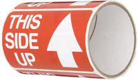 TapeCase SHIPLBL-088 Printed Red Labelling Tape - (Pack of 50) Adhesive Sticker Tape with White "This Side up" Lettering. Labels and Adhesives