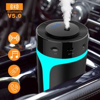 [Upgraded] USB Car Humidifier with Bluetooth FM Transmitter- Hands Free Calling,Enjoy Music,7 Colors LED Light,300ml Ultrasonic Cool Mist Humidifier Diffuser for Car,Baby, Desk,Bedroom,Travel,Office
