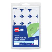 Avery 1" Round Stickers for Laser and Inkjet Printers, Clear, Non-Perforated, 480 Stickers (5248)
