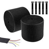 Yotako 2 Pack Black Cable Grip Strip,Floor Cord Cover Cable Protector with 5 Pcs Cable Straps and Cable Ties Set for Hold Cords and Keep Cord Organized (3 inch x10 feet)