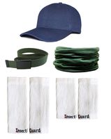 InsectGuard Permethrin Treated Tick & Mosquitoes Insect Repellent Complete Package 1 (Green/White/Blue XW) Extra Wide Fits Adult Large to Adult 2XL