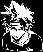 KyokoVinyl Foodwars! - Soma Yukihira Anime Decal Sticker for Car/Truck/Laptop (6.7" x 5.5") (White).