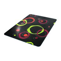 Deflecto DuraMat Decorative Chair Mat, Low Pile Carpet Use, Rectangle, Straight Edge, 46 x 60 Inches, Circle Black Print (CM13442FCCB)