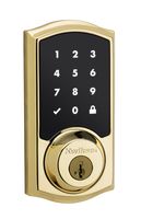 Kwikset 916 Z-Wave SmartCode Touchscreen Electronic Deadbolt, Featuring SmartKey in Polished Brass, Works with Alexa via SmartThings, Wink, or Iris