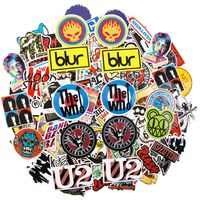 Band Stickers 220pcs Punk Rock Roll Music Decals, Cool Vinyl Graffiti Stickers for Electronic Organ Guitar Piano Violin Drum Flute Laptop Car Helmet Bicycle