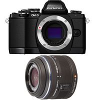 Olympus OM-D E-M10 Mirrorless Digital Camera (Black) Body only V207020BU000 + Olympus 14-42mm II R, Interchangeable Lens for Olympus / Panasonic Micro 4/3 Cameras V314050BU000