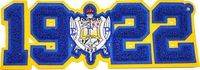 Sigma Gamma Rho Crest 1922 Chenille Sew-On Patch [Blue - 11.75"W]