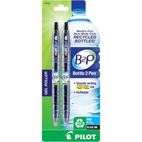 PILOT B2P - Bottle to Pen Refillable & Retractable Rolling Ball Gel Pen Made From Recycled Bottles, Fine Point, Black G2 Ink, 2-Pack (31605)