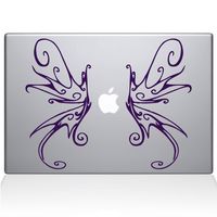 The Decal Guru Swirly Wings MacBook Decal Vinyl Sticker - 15" MacBook Pro (2016 & Newer) - Lavender (1188-MAC-15X-LAV)