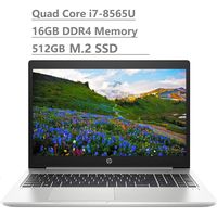 2019 HP ProBook 450 G6 15.6" FHD (1920x1080) Business Laptop (Intel Quad-Core i7-8565U, 16GB DDR4 RAM, 512GB M.2 SSD) USB Type-C, Backlit Keyboard, RJ45, HDMI, Windows 10 Pro Professional