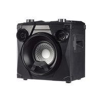AmazonBasics Party Speaker - Wireless PA Speaker with Lights, Radio, Bass Boost, Mic Input and USB Charging