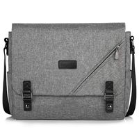 ibagbar Canvas Messenger Bag Shoulder Bag Laptop Bag Computer Bag Satchel Bag Bookbag School Bag Working Bag for Men and Women (Grey 004)