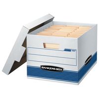 Bankers Box STOR/File Medium-Duty Storage Boxes, Quick Set-Up, Lift-Off Lid, Letter/Legal, 4 Pack (0078907)
