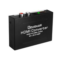 HDMI Audio Extractor Converter,Ozvavzk 4K HDMI to HDMI + SPDIF(Optical/Toslink) + RCA(L/R) Stereo Analog Outputs Video Audio Converter for Ruku,Chromecast,Blu-ray Player,Cable Box,Fire TV,Apple TV,etc