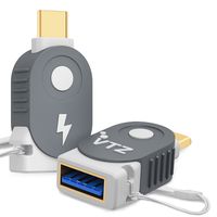 Volutz USB to USB-C Adapter Mini - Charge and Convert USB 3.0 Data via OTG to Type-C for MacBook Pro 2016+, MacBook 12-inch, Samsung Galaxy S9 S8 LG G6, 2XL & More USB-C Devices - 2-Pack (Space Grey)