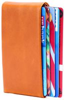 Kinzd Slim Wallet RFID Front Pocket Minimalist Leather Wallet thin Card Holder (Z4 Orange Brown)