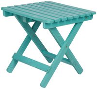 Shine Company 5109AQ Square Folding Wooden Side Table, Aqua
