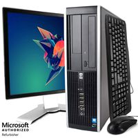 HP Elite Desktop Computer Package - Intel Core i5 3.2-GHz, 8GB RAM, 240GB Solid State Drive, 19 Inch LCD, DVD, Keyboard, Mouse, WiFi, Windows 10 Professional (Renewed)