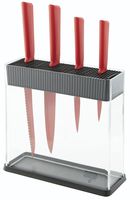 Kuhn Rikon "Colori+" Vision 5 Piece Red Knives & Block Set, Multicolor ( Knife not included)