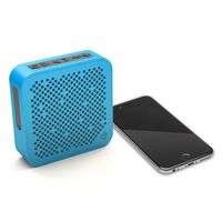 JLab Audio Crasher Mini, Metal Build Portable Splashproof Bluetooth Speaker with 10 Hour Battery - Blue