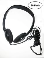 Bulk Wholesale Lot of 20 ON-Ear/Over The Head Headphones - Great for Schools/Classrooms
