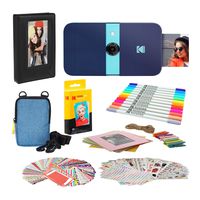 KODAK Smile Instant Print Digital Camera (Blue) Photo Frames Bundle with Soft Case