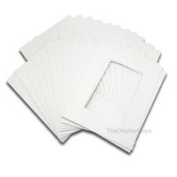 The Display Guys ~ Pack of 10 Pre-Cut 8"x10" White Picture Mat Boards (White Core Bevel Cut for 5"x7" Photo)