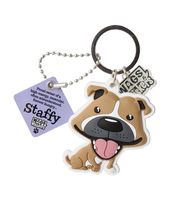 Wags and Whiskers Staffy (Brown) Key Chain with Keyring/Key Holder (886767110776)