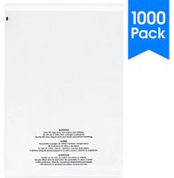Spartan Industrial || 1000 Count - 9" X 12" Self Seal Clear Poly Bags with Suffocation Warning for Packaging, T Shirts & FBA (More Sizes Available) - Permanent Adhesive