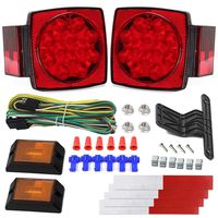12V Trailer Light Kit DOT Certified Utility Trailer Lights for Boat RV Car Easy Assembly with Wire Harness Wafer LED 50,000H Lifespan Waterproof Durable All-in-one Tail Light Kit for Under 80 Inch