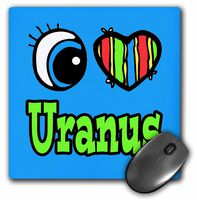 3dRose LLC LLC 8 x 8 x 0.25 Inches Mouse Pad, Bright Eye Heart I Love Uranus (mp_106674_1)