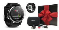 Garmin Fenix 5S (Silver with Black Band) Gift Box Bundle | Includes HD Screen Protector, PlayBetter USB Car/Wall Adapter & Hard Case | Multi-Sport GPS Fitness Watch, Wrist-HR | Black Gift Box