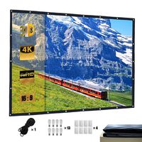 Projector Screen, 120 inch 16:9 HD Projection Screen, Double-Sided Projection, Anti-Crease Foldable Widescreen, Portable Projector Moive Screen for Home Indoor Outdoor, Polyester Fabric Smooth