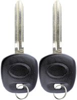 2 KeylessOption New Uncut Blade Ignition Chipped Car Key Blanks with G Transponder Chip for Toyota