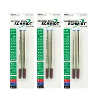 Schmidt Safety 5888 Ceramic Rollerball Medium Point 0.7mm Metal Tube, Blue, 6 Pack Blister (SC58165)