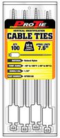 Pro Tie N7VID100 7.6-Inch Vertical ID Cable Tie, Natural Nylon, 100-Pack