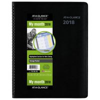 AT-A-GLANCE Monthly Appointment Book / Planner, QuickNotes, January 2018 - December 2018, 8-1/4" x 10-7/8", Large, Black (760605)