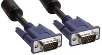 Amphenol AV-SVGAH15FMM-100 Premium SVGA HD15 D-Sub Monitor Cable with Ferrites, Male/Male, 100', Black
