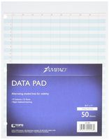 Tops Data Pad, 9 Column & Summary, 3-Hole Punched, White
