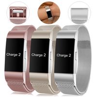 Find-MyWay Compatible with Fitbit Charge 2 Band,Charge 2 Accessories Stainless Steel Bracelet Women Men Wristbands Strap Rose Gold Silver Compatible for Charge 2 Fitness Tracker