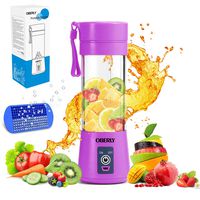 Portable Blender, OBERLY Smoothie Juicer Cup - Six Blades in 3D, 13oz Fruit Mixing Machine with 2000mAh USB Rechargeable Batteries, Ice Tray, Detachable Cup, Perfect Blender for Personal Use (FDA, BPA Free)