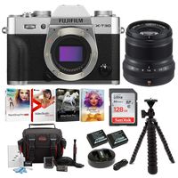 Fujifilm X-T30 Mirrorless Camera Body (Silver) with XF 50mm F2 Lens Accessory Bundle + Sandisk 128GB Ultra UHS-I + 2 NP-W126 & Dual Charger +Tripod + Deluxe Photo Software