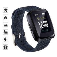 TOMALL Nylon Fabric Bands Compatible for Fitbit Versa/Versa 2/Versa Lite, Breathable Woven Replacement Wristband Bracelet for Women Men (Dark Blue)