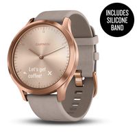 Garmin vívomove HR, Hybrid Smartwatch for Men and Women, Rose Gold w/Suede Band