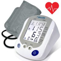 Digital Blood Pressure Monitor - Portable Automatic Pulse Rate Systolic Diastolic BP Tracker Machine- Standard Cuff Fits Large, Any Size Upper Arm